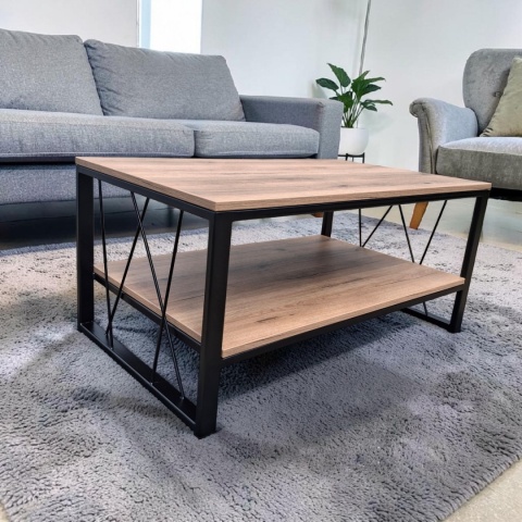 Ława salonowa Loft z półką (Dąb Mocha)